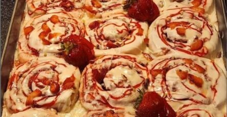 Strawberry Rolls with Lemon Glaze